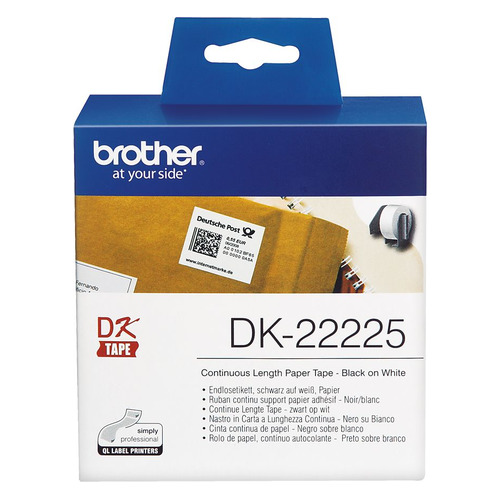 

Картридж Brother DK22225, 38мм, черный шрифт, белый фон, 30.5м ( DK22225, DK22225