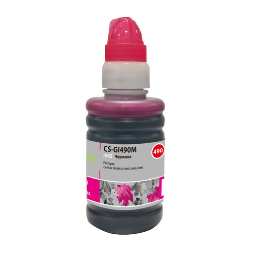 

Чернила Cactus CS-GI490M, для Canon, 100мл, пурпурный, CS-GI490M