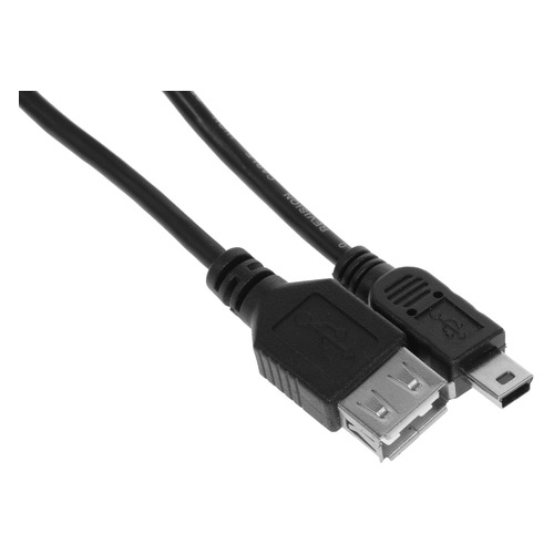 

Кабель BURO USB A(f), mini USB B (m), 0.2м, черный [otg_mini]