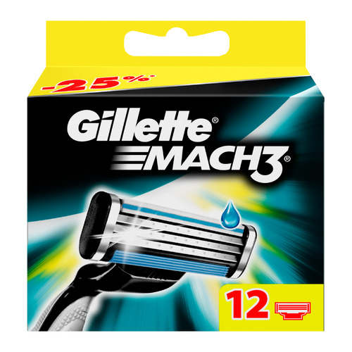 фото Сменные кассеты для бритья gillette mach3, 12 шт. [81542734]