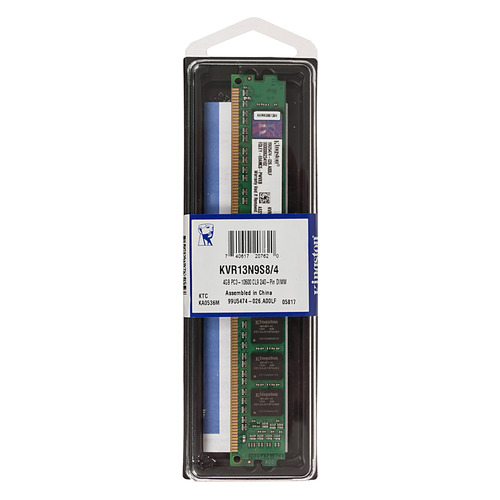 

Модуль памяти KINGSTON VALUERAM KVR13N9S8/4 DDR3 - 4ГБ 1333, DIMM, Ret