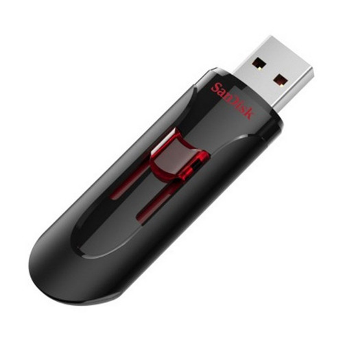 фото Флешка usb sandisk cruzer glide 256гб, usb3.0, черный и красный [sdcz600-256g-g35]