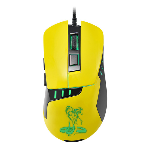 

Мышь OKLICK 865G Snake, игровая, оптическая, проводная, USB, черный и желтый [gm-26 yellow]