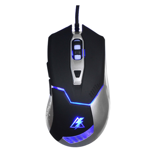 

Мышь OKLICK 875G ELECTRO, игровая, оптическая, проводная, USB, черный и серебристый [gm-50]