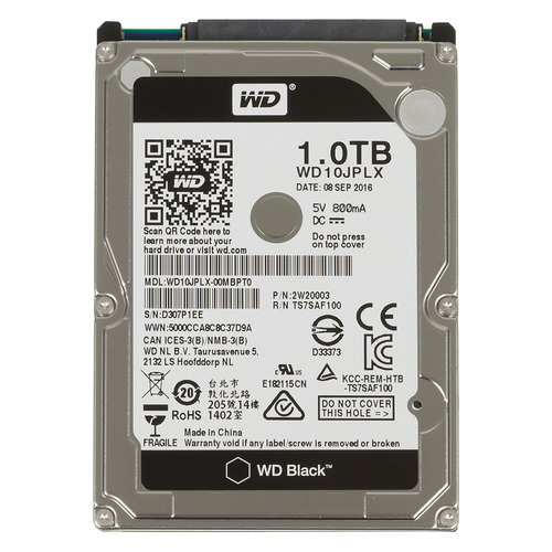 

Жесткий диск WD Black WD10JPLX, 1Тб, HDD, SATA III, 2.5"