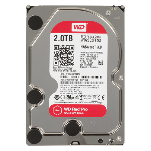 фото Жесткий диск wd red pro wd2002ffsx, 2тб, hdd, sata iii, 3.5"