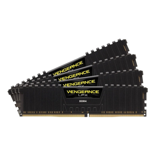 

Модуль памяти CORSAIR Vengeance LPX CMK64GX4M4A2400C16 DDR4 - 4x 16ГБ 2400, DIMM, Ret, CMK64GX4M4A2400C16