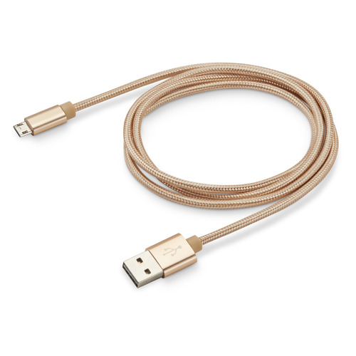 фото Кабель buro reversible braided, micro usb (m) - usb (m), 1м, золотистый [bhp microusb 1m braided]