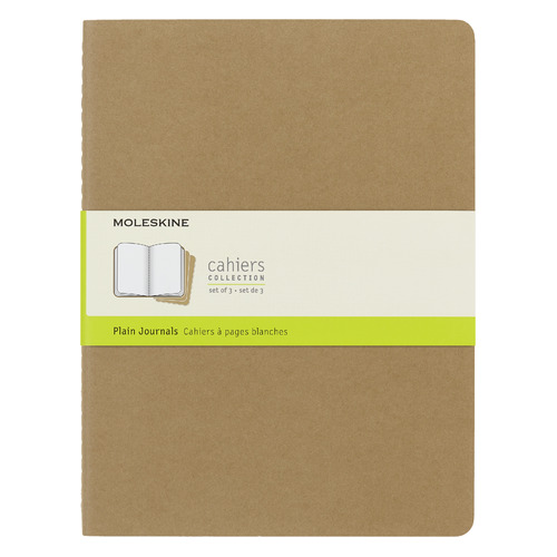 

Блокнот Moleskine CAHIER JOURNAL XLarge 190х250мм обложка картон 120стр. нелинованный бежевый (3шт)