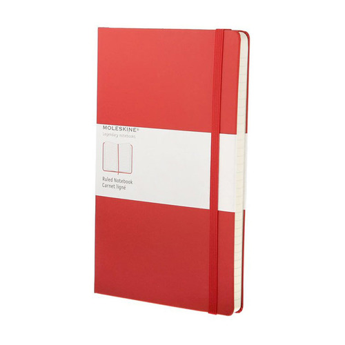 

Упаковка блокнотов MOLESKINE CLASSIC, 240стр, в линейку, твердая обложка, красный [qp060r] 6 шт./кор.