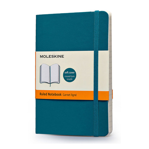 

Блокнот Moleskine CLASSIC SOFT Pocket 90x140мм 192стр. линейка мягкая обложка бирюзовый