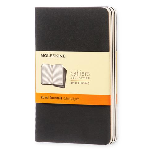 

Упаковка блокнотов MOLESKINE CAHIER JOURNAL, 64стр, в линейку, черный [qp311]