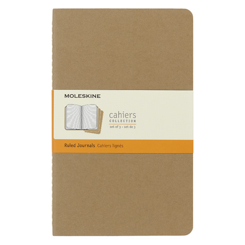 

Блокнот Moleskine CAHIER JOURNAL Large 130х210мм обложка картон 80стр. линейка бежевый (3шт) 6 шт./кор.