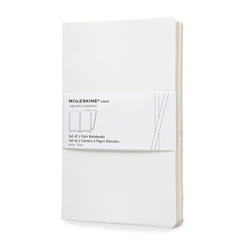 

Блокнот Moleskine VOLANT LARGE 130х210мм 96стр. нелинованный мягкая обложка белый (2шт)