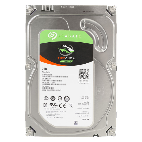 

Жесткий диск SEAGATE Firecuda ST2000DX002, 2Тб, гибридный HDD/SSD, SATA III, 3.5"