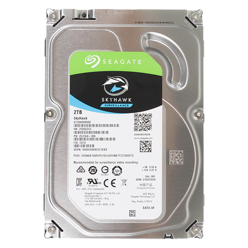 фото Жесткий диск seagate skyhawk st2000vx008, 2тб, hdd, sata iii, 3.5"