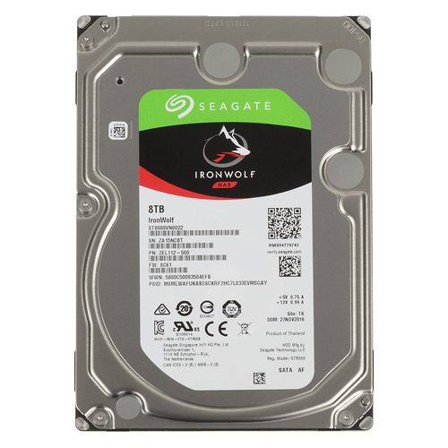 

Жесткий диск SEAGATE Ironwolf ST8000VN0022, 8Тб, HDD, SATA III, 3.5"