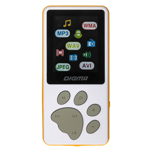 

MP3 плеер DIGMA S3 flash 4ГБ белый/оранжевый, S3