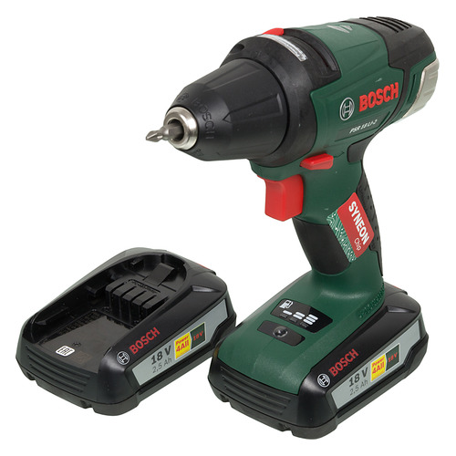 

Дрель-шуруповерт BOSCH PSR 18 LI-2, 2.5Ач, с двумя аккумуляторами [060397330h]