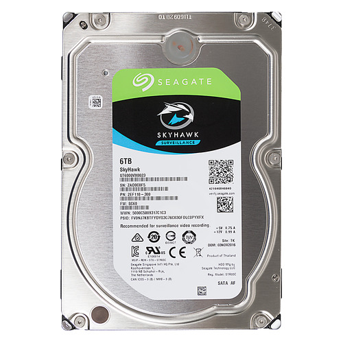 

Жесткий диск SEAGATE Skyhawk ST6000VX0023, 6Тб, HDD, SATA III, 3.5"