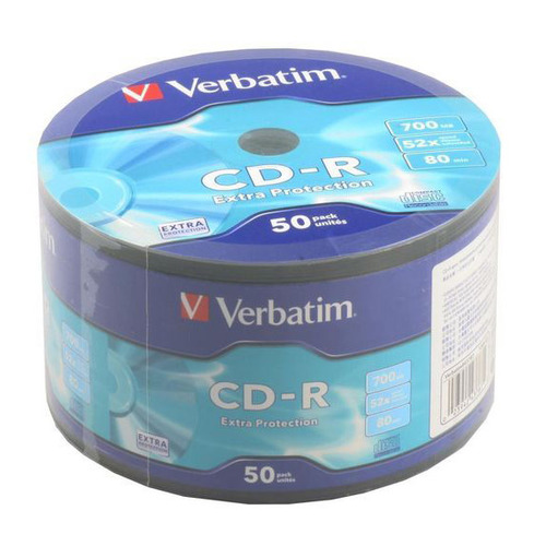 

Оптический диск CD-R VERBATIM 700МБ 52x, 50шт., bulk [43787], Нет