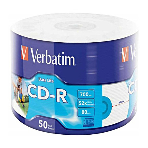 фото Оптический диск cd-r verbatim 700мб 52x, 50шт., bulk, printable [43794]