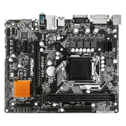 фото Материнская плата asrock h110m-dvs r2.0, lga 1151, intel h110, matx, ret