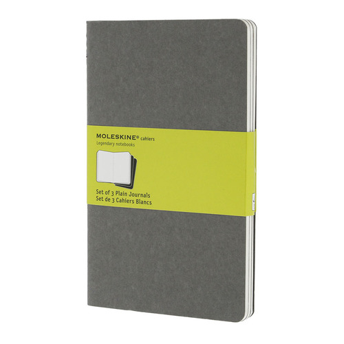 

Блокнот Moleskine CAHIER JOURNAL LARGE 130х210мм обложка картон 80стр. нелинованный серый (3шт)