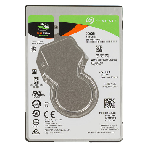 

Жесткий диск SEAGATE Firecuda ST500LX025, 500Гб, HDD, SATA III, 2.5"