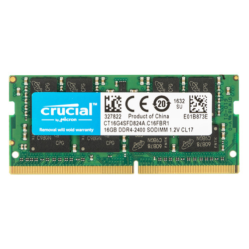 

Модуль памяти Crucial CT16G4SFD824A DDR4 - 16ГБ 2400, SO-DIMM, Ret, CT16G4SFD824A