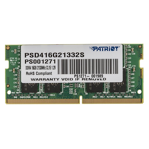 фото Модуль памяти patriot psd416g21332s ddr4 - 16гб 2133, so-dimm, ret