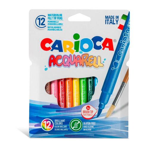 

Упаковка фломастеров Carioca ACQUARELL, акварельные, 12 цв., коробка с европодвесом [42747] 24 шт./кор., ACQUARELL