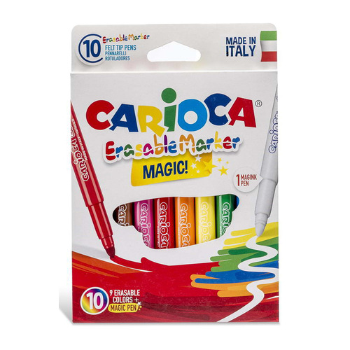 

Упаковка фломастеров Carioca MAGIC, стираемые, 9 цв., коробка с европодвесом [41238] 24 шт./кор., MAGIC