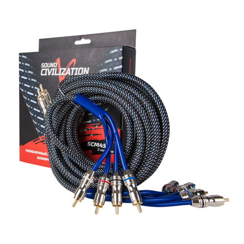 

Акустический кабель Kicx RCA SCM45 5м 4-х канальный, RCA SCM45