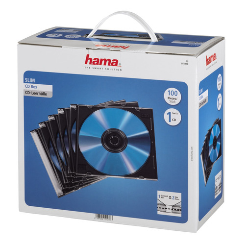 фото Коробка hama h-51270, 100шт., прозрачный+черный, для 100 дисков [00051270]