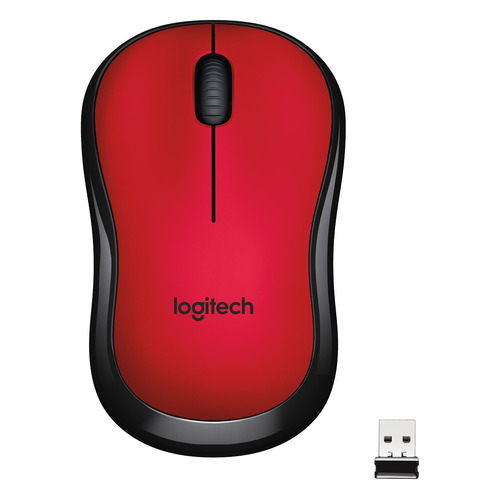 

Мышь Logitech M220, оптическая, беспроводная, USB, красный [910-004880], M220