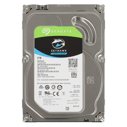 

Жесткий диск Seagate Skyhawk ST2000VX008, 2ТБ, HDD, SATA III, 3.5", ST2000VX008