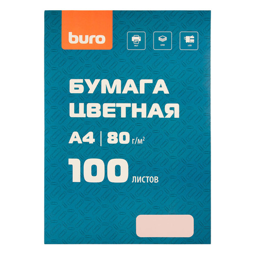 

Бумага Buro BURO-100Р A4/80г/м2/100л./розовый пастель общего назначения(офисная)