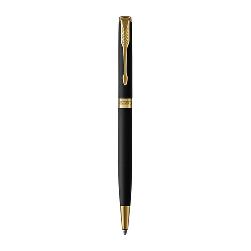 

Ручка шариковая Parker Sonnet Core K428 Slim (1931520) Matte Black GT M черные чернила подар.кор.
