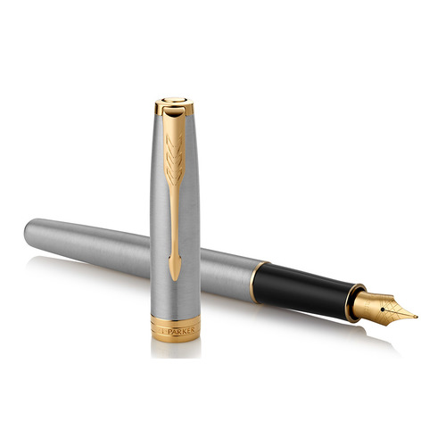 

Ручка перьев. Parker Sonnet Core F527 (1931504) Stainless Steel GT F сталь нержавеющая/позолота пода, F527