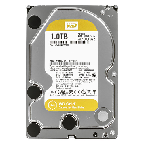 фото Жесткий диск wd gold wd1005fbyz, 1тб, hdd, sata iii, 3.5"