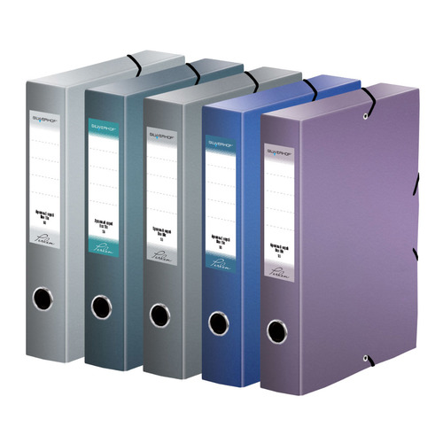 

Папка архивная на резинке Silwerhof Perlen 311975-74 полипропилен 0.8мм корешок 75мм A4 синий металл, Синий металлик