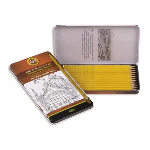 

Набор карандашей Koh-i-Noor 1502 Graphic 1502012009PLRU, шестигранный, коробка металлическая, 12шт, 1502 Graphic