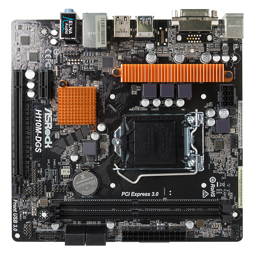 фото Материнская плата asrock h110m-dgs r3.0, lga 1151, intel h110, matx, ret