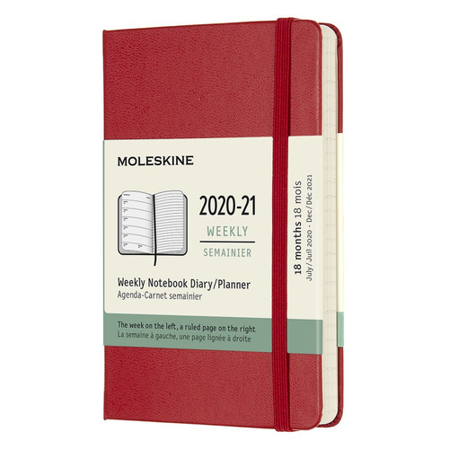 

Еженедельник MOLESKINE Academic WKNT, датированный на 18 месяцев, 208стр., красный [dhf218wn2]