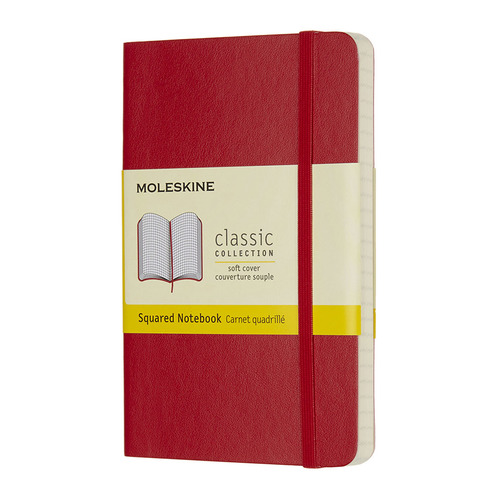 

Упаковка блокнотов MOLESKINE CLASSIC SOFT, 192стр, в клеточку, мягкая обложка, красный [qp612f2]