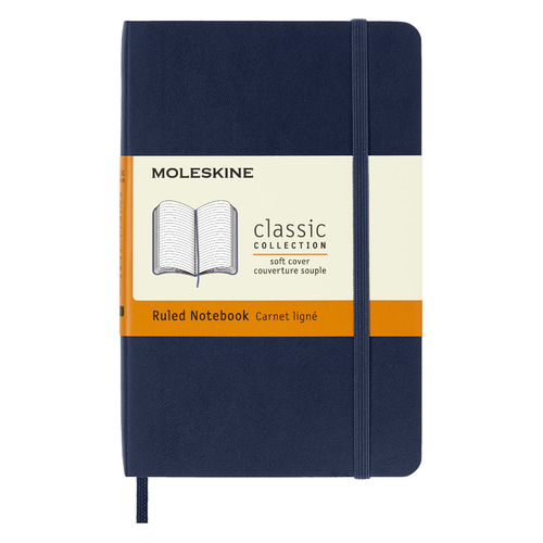 

Упаковка блокнотов MOLESKINE CLASSIC SOFT, 192стр, в линейку, мягкая обложка, синий сапфир [qp611b20]