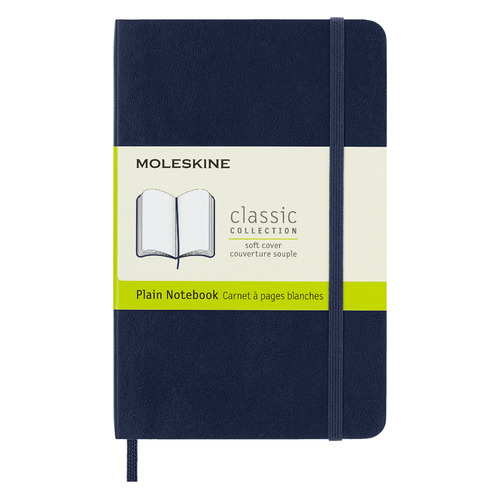 

Упаковка блокнотов MOLESKINE CLASSIC SOFT, 192стр, без разлиновки, мягкая обложка, синий сапфир [qp613b20]