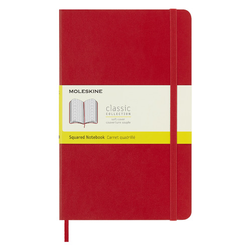 

Блокнот Moleskine CLASSIC SOFT Large 130х210мм 192стр. клетка мягкая обложка красный 8 шт./кор.