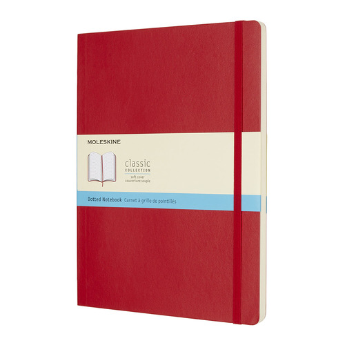 

Упаковка блокнотов MOLESKINE CLASSIC SOFT, 192стр, пунктир, мягкая обложка, красный [qp624f2] 6 шт./кор.